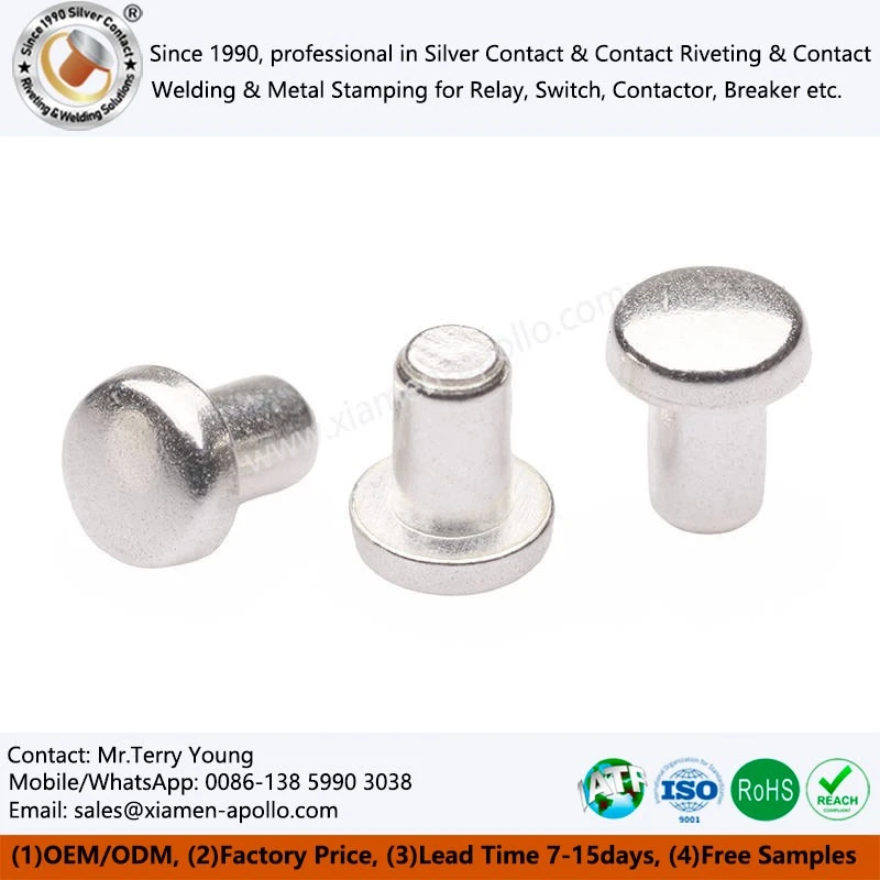 Solid Silver Contact Rivet (2) Solid Silver Contact Rivet (2)